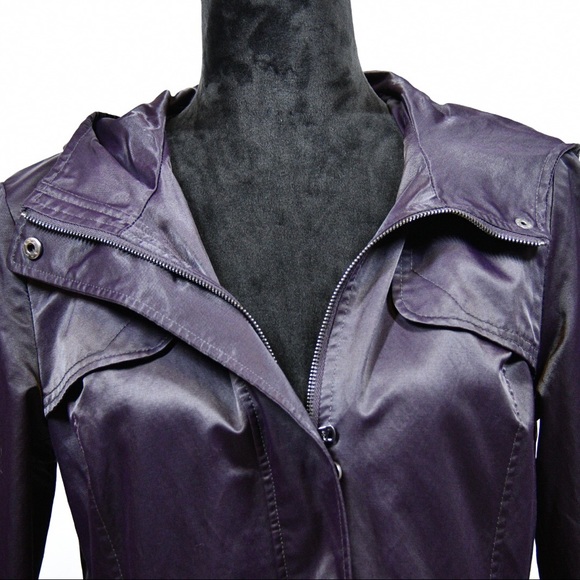 Jessica Simpson Rain Trench Coat Purple Size S - Picture 5 of 8